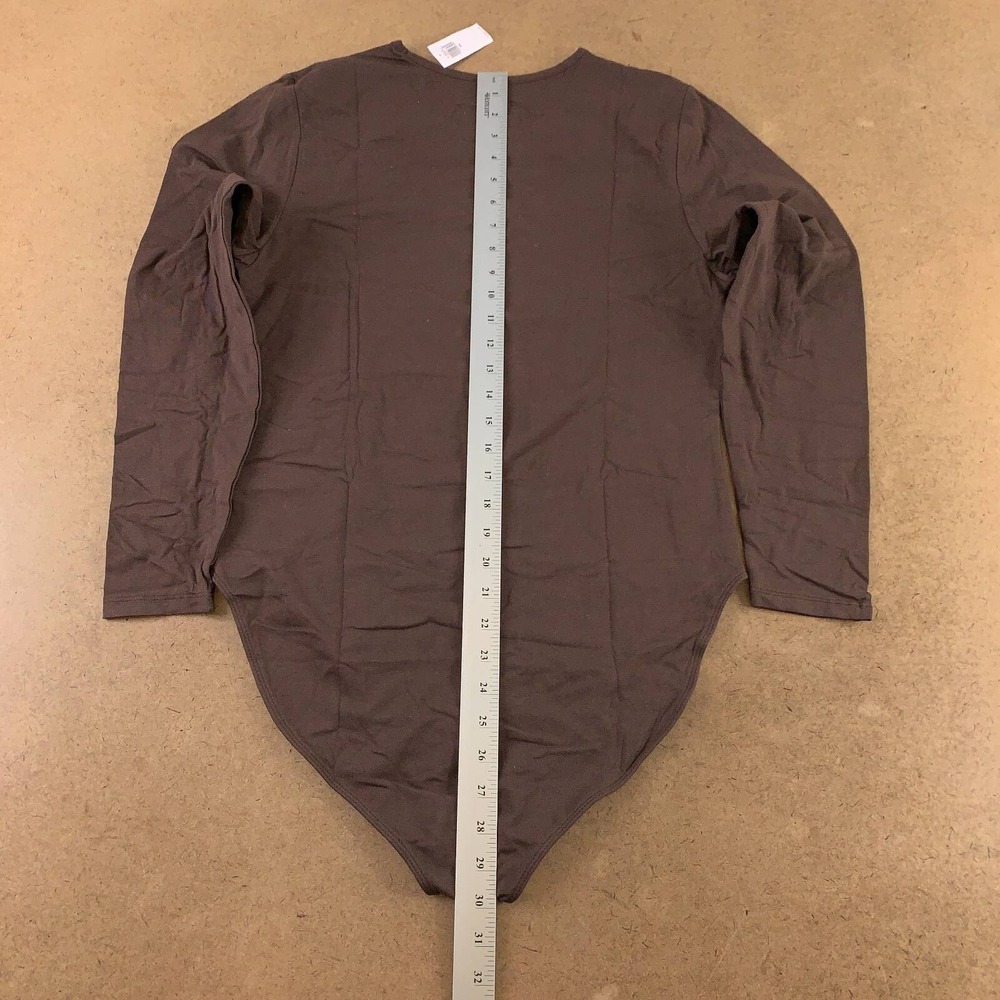 Old Navy Womens Bodysuit Brown Long Sleeve Round Neck Plus 2XL Snaps New - Picture 6 of 9